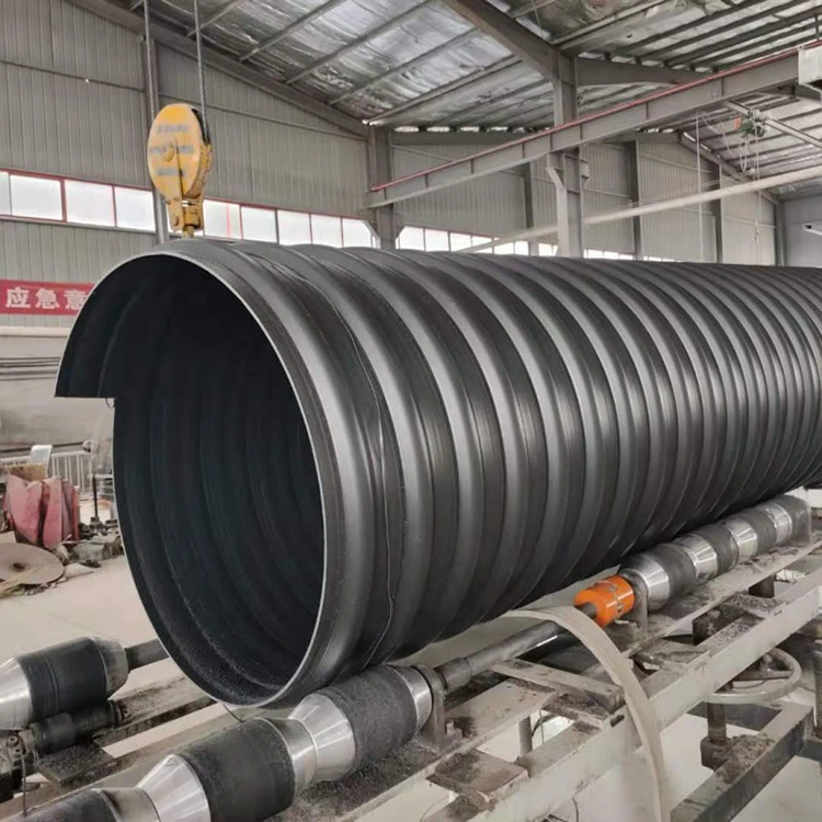Tuyau ondulé à double paroi renforcée en acier HDPE